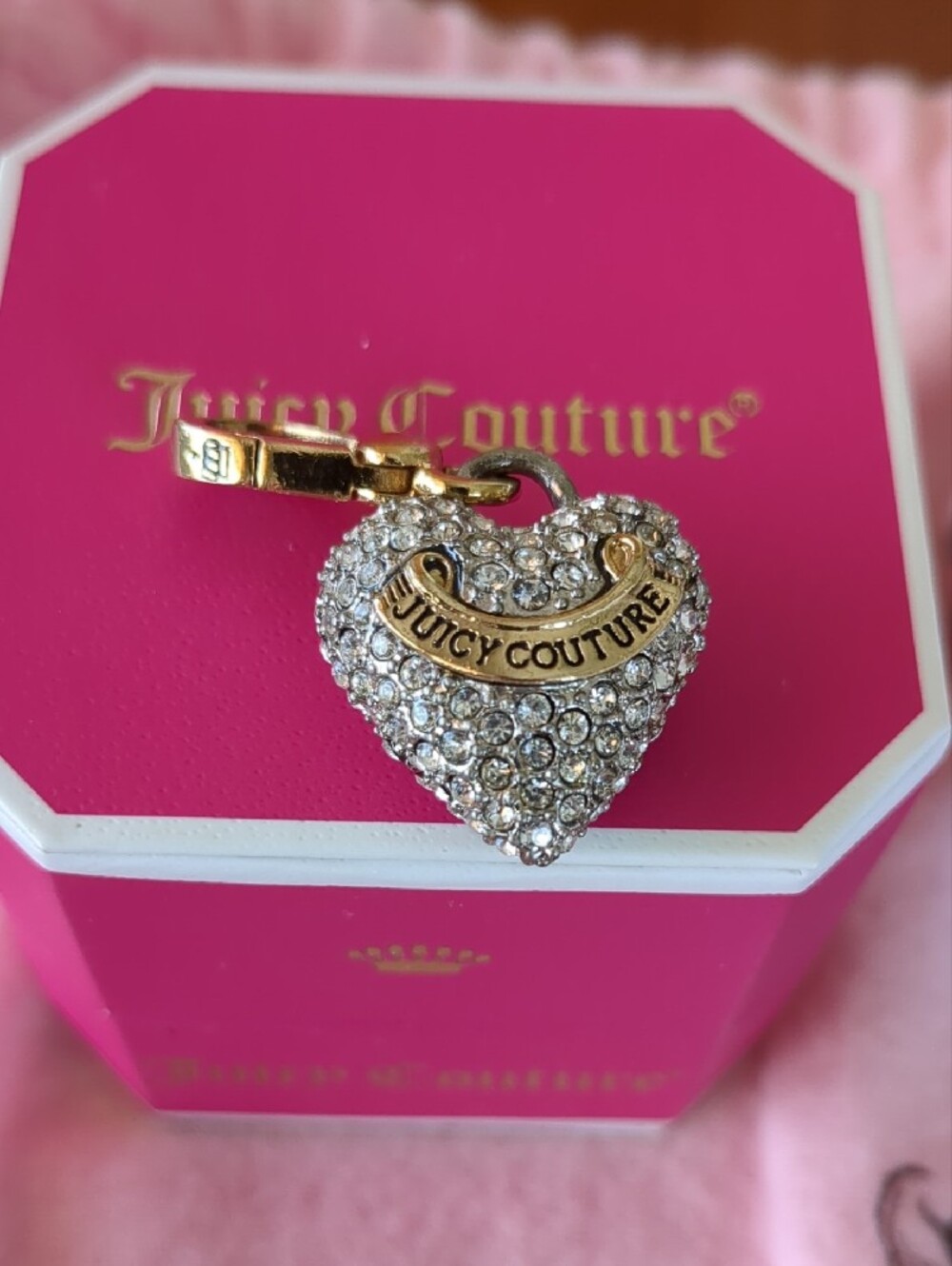 Juicy Couture Crystal Pavé Heart Charm Key/Bag Dangle